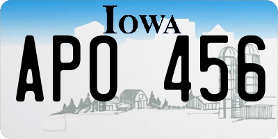 IA license plate APO456