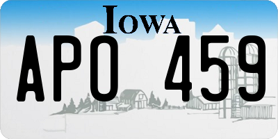 IA license plate APO459
