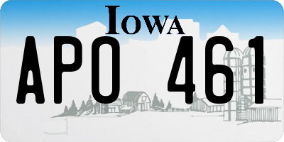 IA license plate APO461