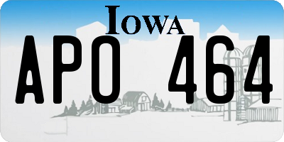 IA license plate APO464