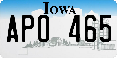 IA license plate APO465