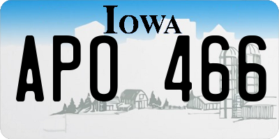 IA license plate APO466