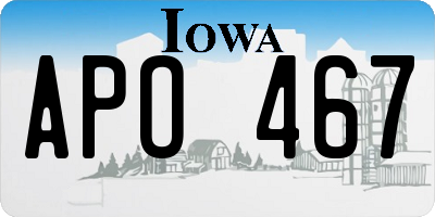 IA license plate APO467