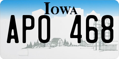 IA license plate APO468