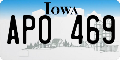 IA license plate APO469
