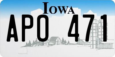 IA license plate APO471