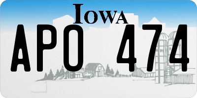 IA license plate APO474