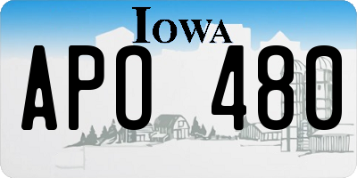 IA license plate APO480