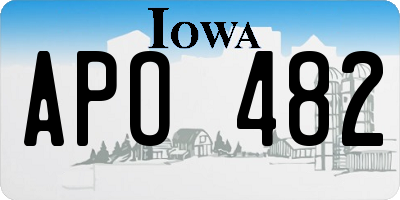 IA license plate APO482