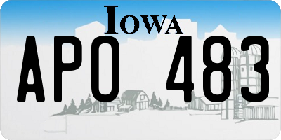 IA license plate APO483