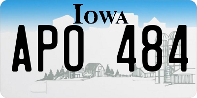 IA license plate APO484