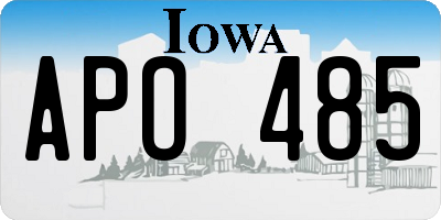 IA license plate APO485