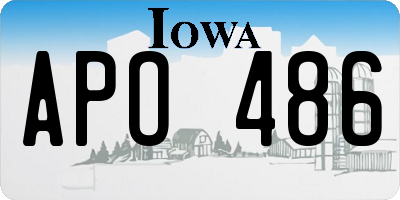 IA license plate APO486