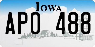 IA license plate APO488