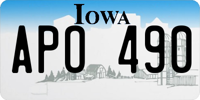 IA license plate APO490