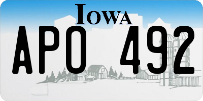 IA license plate APO492