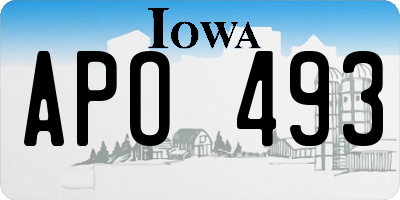 IA license plate APO493