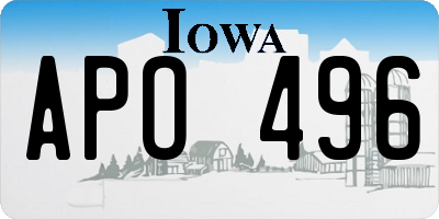 IA license plate APO496