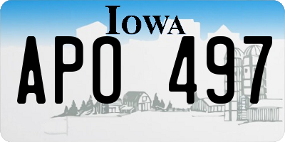 IA license plate APO497