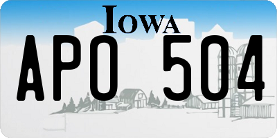 IA license plate APO504