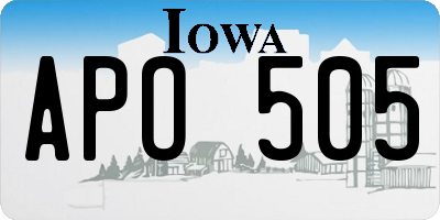 IA license plate APO505