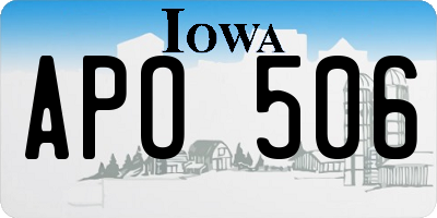 IA license plate APO506