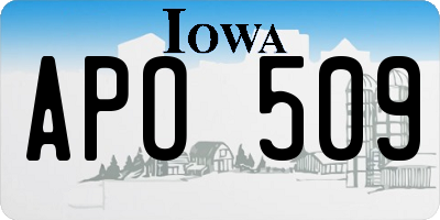 IA license plate APO509