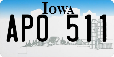 IA license plate APO511