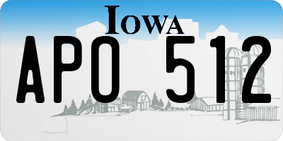IA license plate APO512