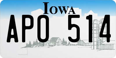 IA license plate APO514