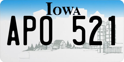 IA license plate APO521