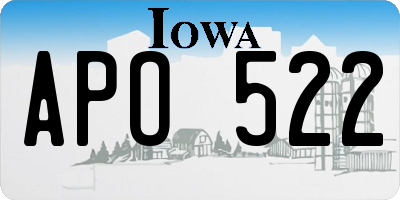 IA license plate APO522