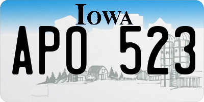 IA license plate APO523