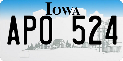 IA license plate APO524