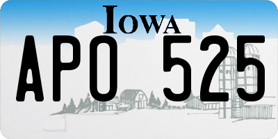 IA license plate APO525