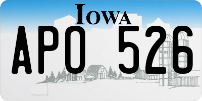 IA license plate APO526