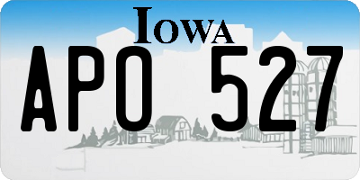 IA license plate APO527