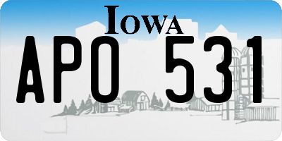 IA license plate APO531