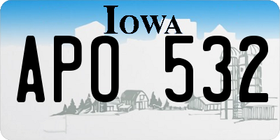 IA license plate APO532
