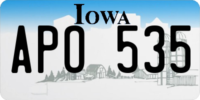 IA license plate APO535