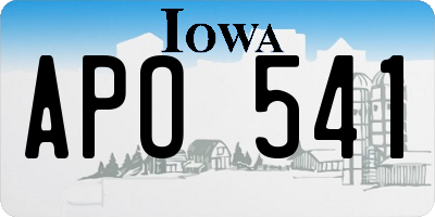 IA license plate APO541
