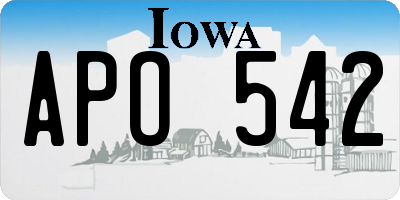 IA license plate APO542