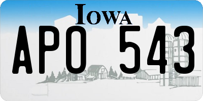 IA license plate APO543