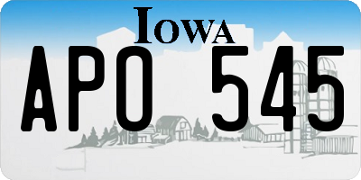 IA license plate APO545