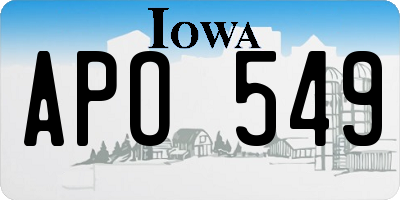 IA license plate APO549