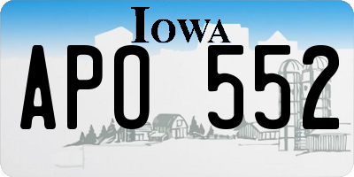 IA license plate APO552