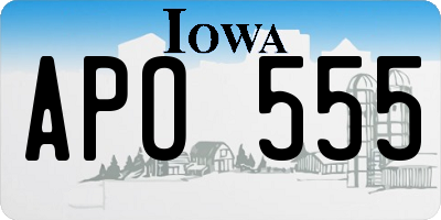 IA license plate APO555