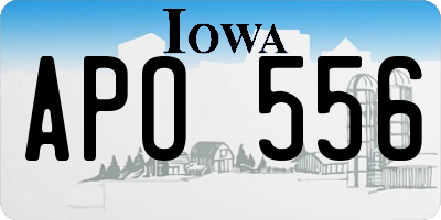 IA license plate APO556