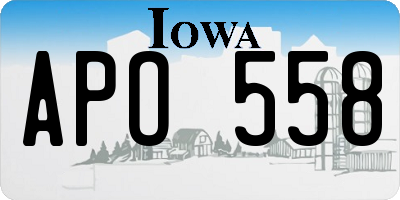 IA license plate APO558