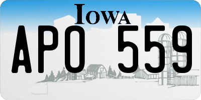 IA license plate APO559